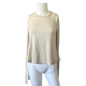 Copper Key Tan Knit Sweater 3/4 Sleeve Pullover Lightweight Womens Size XS